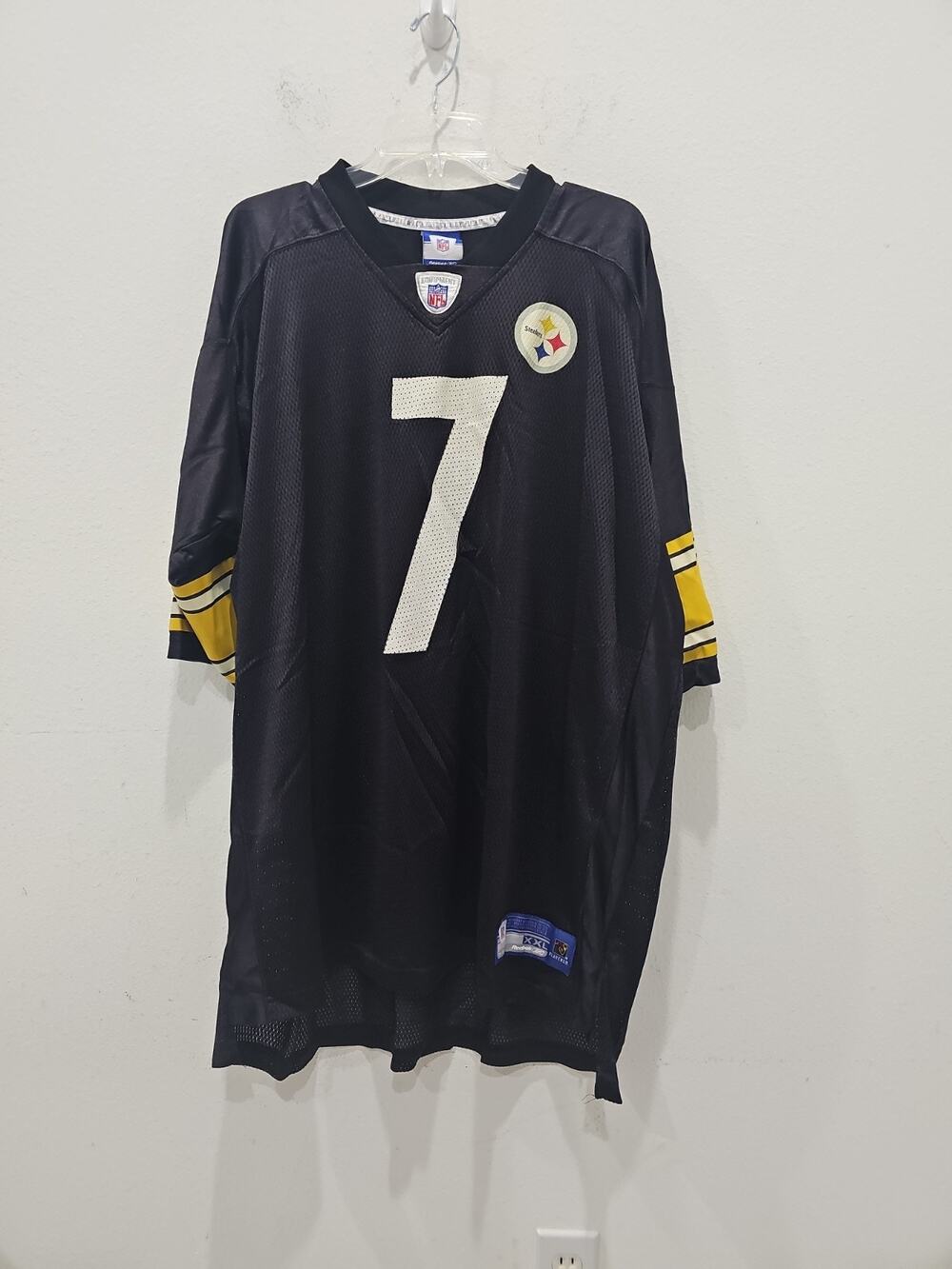 Reebok NFL Pittsburgh Steelers Ben Roethlisberger 7 Jersey Sz 2XL Black Gold